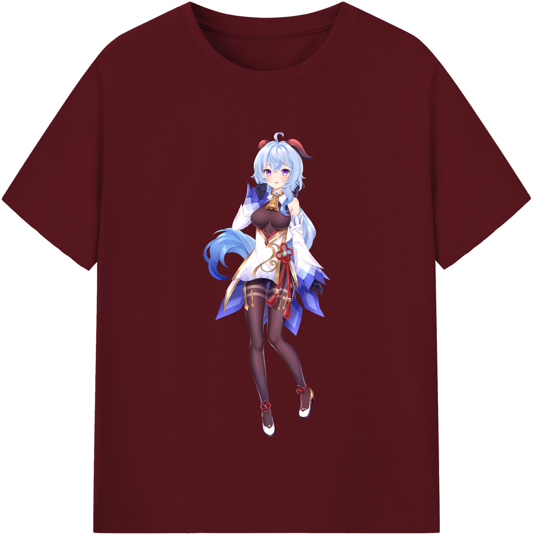 げんし神 甘雨 かんう genshin Ganyu 綿100％半袖Tシャツ（フロントプリント）